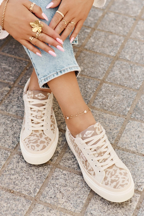 Niskie Trampki Damskie Panterka Lee Cooper LCW-25-02-3330L Beżowe