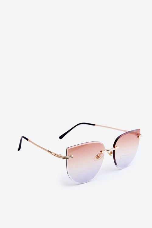 Damskie Okulary Przeciwsłoneczne UV400 Złoto-Brązowe