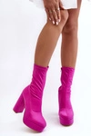 Botki Na Wysokim Słupku Z Suwakiem Fuksja Peculia