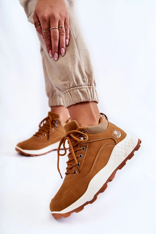 Damskie Ocieplane Buty Trekkingowe Trapery Camel Otto