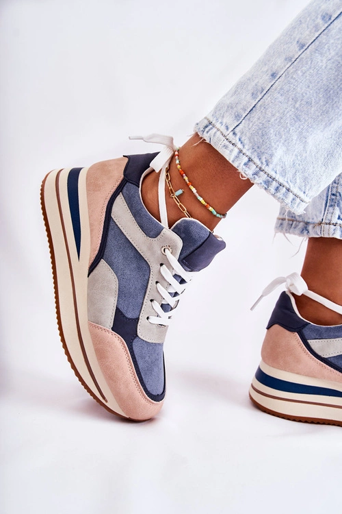 Damskie Zamszowe Buty Sportowe Niebiesko-Szare Elisse