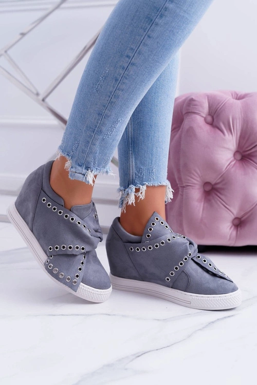 Sneakersy damskie Szare Koturny LU BOO Margo