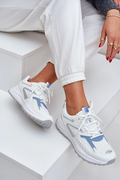 Buty Sportowe Damskie Big Star NN274A094 HI-POLY SYSTEM Biało-Niebieskie