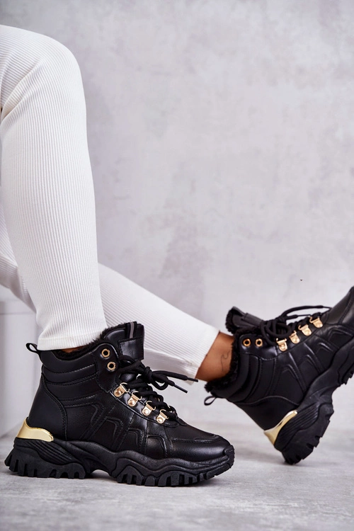 Damskie Ocieplane Trapery Czarne Hareshaw