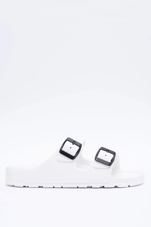 Klapki Damskie Lekkie Ogrodowe Białe