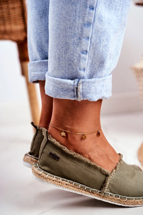 Espadryle Damskie Pleciona Podeszwa Khaki Big Star DD274760