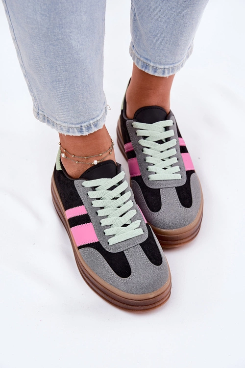 Niskie Sneakersy Na Platformie Czarne Ovivene