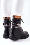 Czarne Workery Botki z Klamrą Grosstick