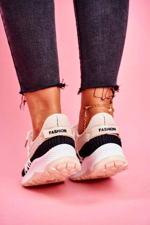 Sportowe Damskie Buty Sneakersy Beżowe Pamela