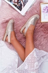 Espadryle Damskie Tenisówki Złote Moriente