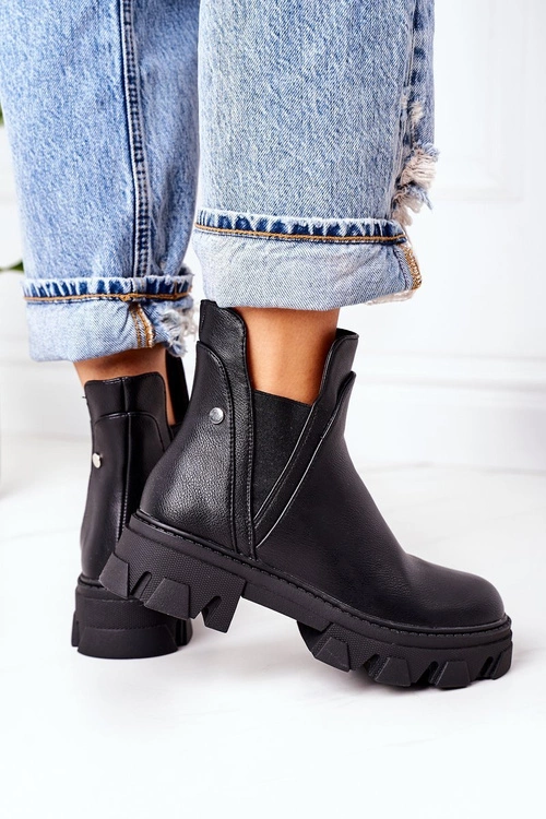 Ocieplane Botki Sztyblety Czarne Hashtag