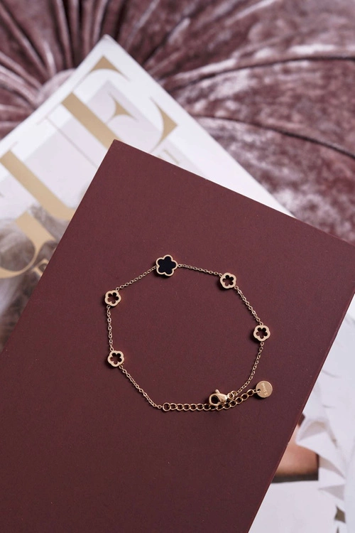 Damska Bransoleta Celebrytka Złota Koniczynka