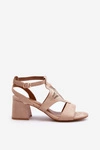 Sandały Na Niskim Obcasie Nude Eleriva