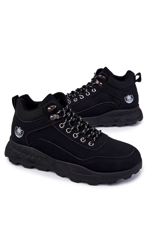 Męskie Ocieplane Buty Trekkingowe Trapery Czarne Otto