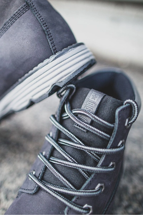 Trapery Męskie Skórzane Big Star Czarne EE174228