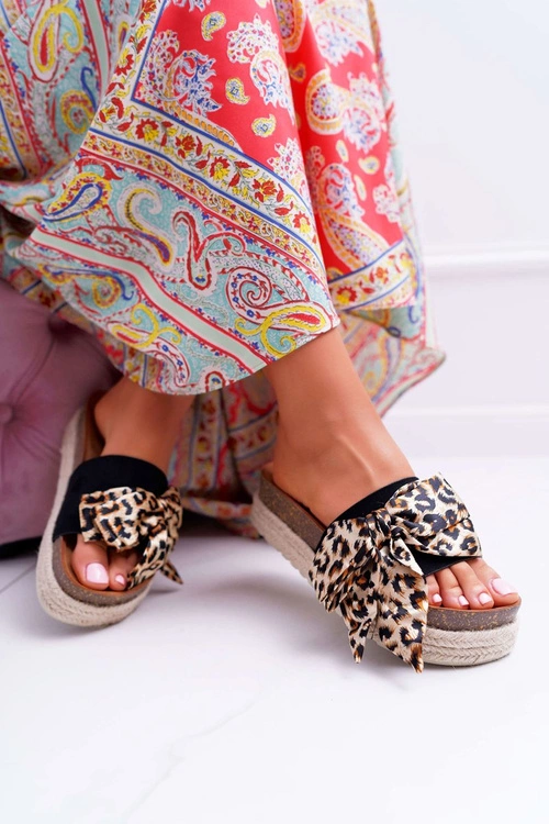Klapki Damskie Vices Czarne Leopard 6275