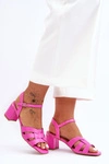 Klasyczne Sandałki Na Obcasie Różowe Misty