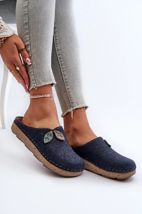 Kapcie Damskie Filcowe Inblu ED000013 Granatowe
