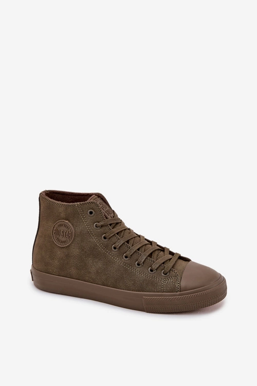 Trampki Męskie Ocieplane Z Eko Skóry Big Star OO174250 HI-POLY SYSTEM Khaki