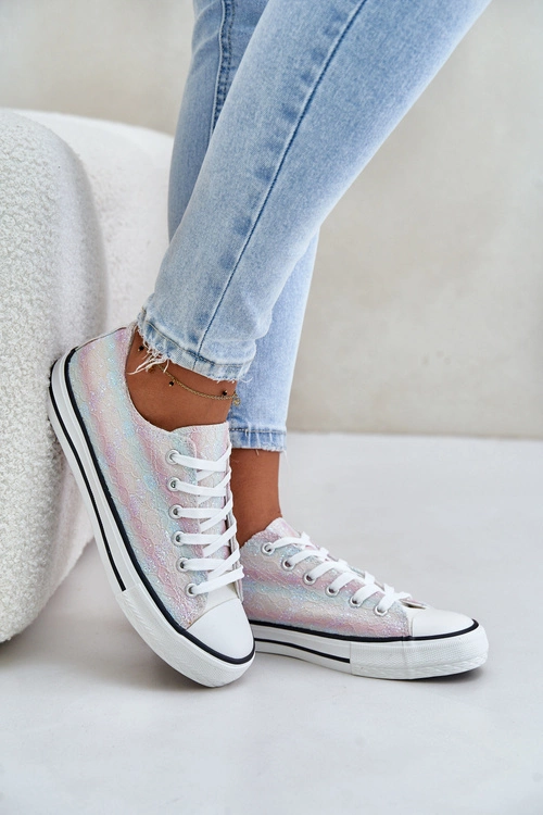 Trampki Damskie Ozdobione Cekinami Multikolor Nolrina