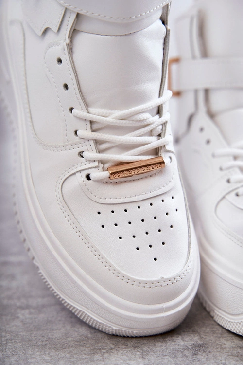 Damskie Ocieplane Wysokie Buty Sportowe Białe Lexa