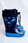 Dziecięce Ocieplane Kalosze Ze Smokiem Granatowe Mordeso