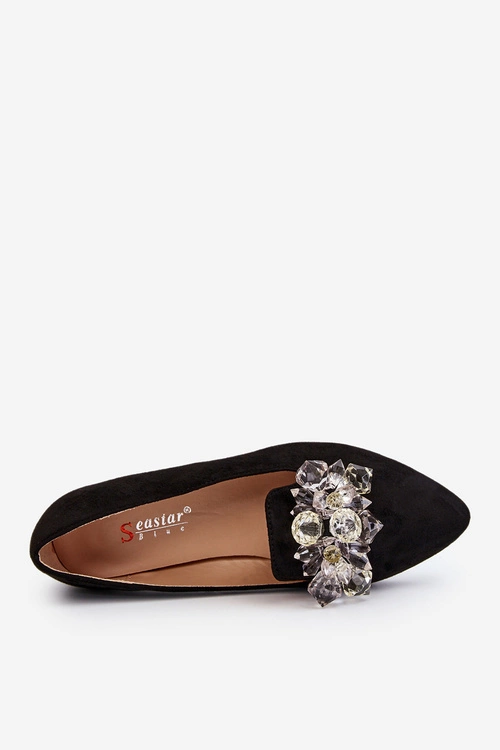 Damskie Mokasyny Z Ozdobami Na Płaskim Obcasie Czarne Sloane