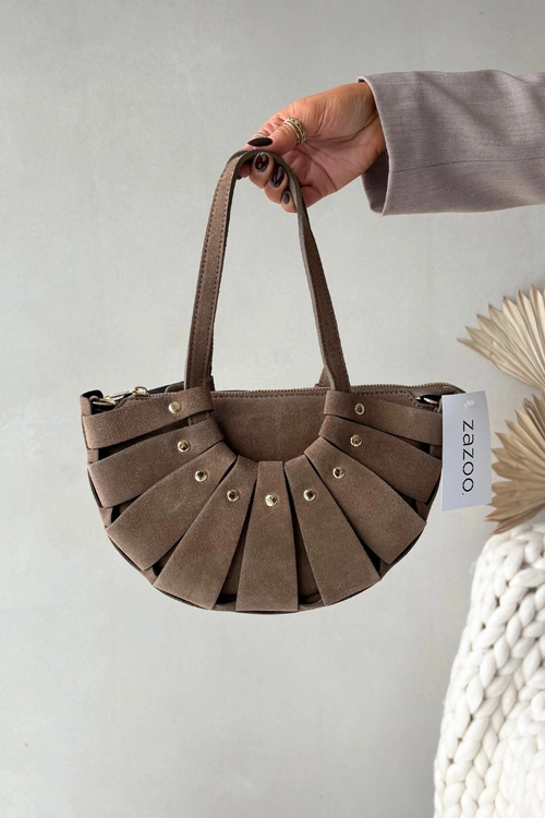 Torebka Z Naturalnego Zamszu Beżowa Marivane