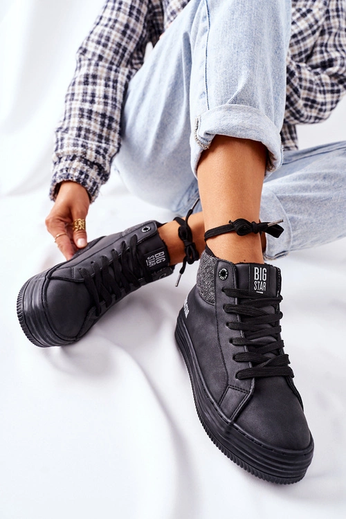 Wysokie Ocieplane Trampki Big Star II274147 Czarne
