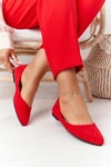 Zamszowe Baleriny Sergio Leone BL622 Czerwone