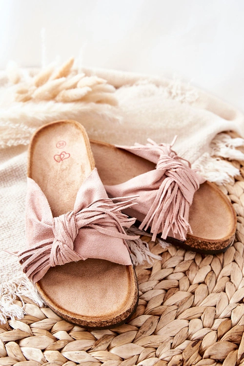 Klapki Na Korkowej Podeszwie Różowe Taryne