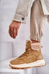 Ocieplane Botki Trapery Lee Cooper LCJ-22-44-1361L Beżowe