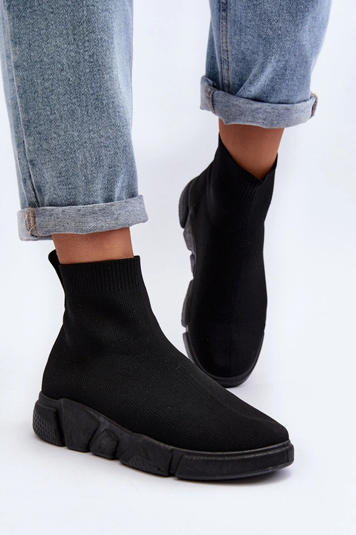 Damskie Buty Sportowe Ze Skarpetą Czarne Zirila