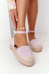 Espadryle Na Słomkowej Platformie Fioletowe Bali
