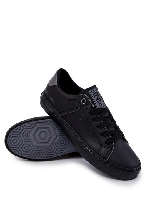 Skórzane Męskie Tenisówki Big Star JJ174108 Czarne