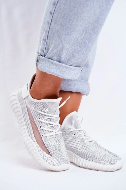 Damskie Sportowe Buty Lekkie Przewiewne Srebrne Lumiere