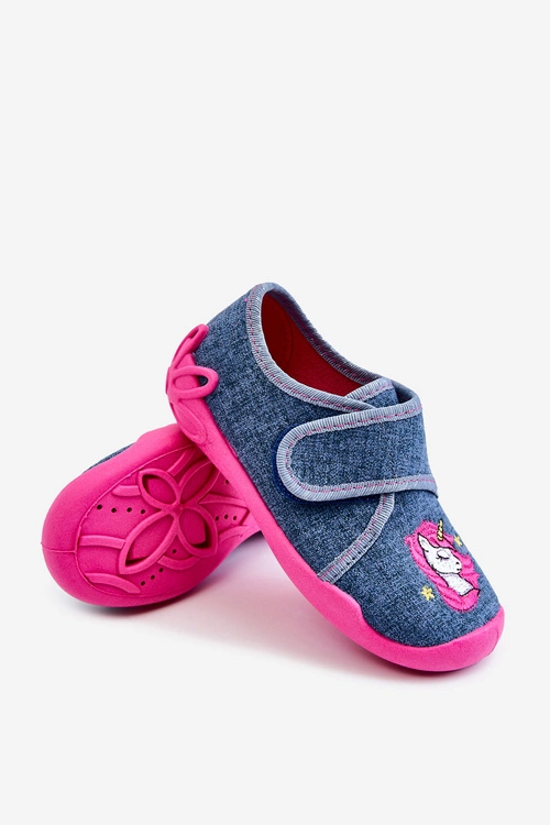 Dziecięce Papcie Befado Jednorożec 122X016 Niebiesko-Różowe