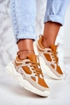Damskie Sportowe Buty Sneakersy Big Star GG274653 Beżowo-Brązowe