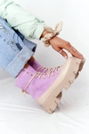 Zamszowe Botki Workery Lewski Shoes 3007-0 Fioletowe