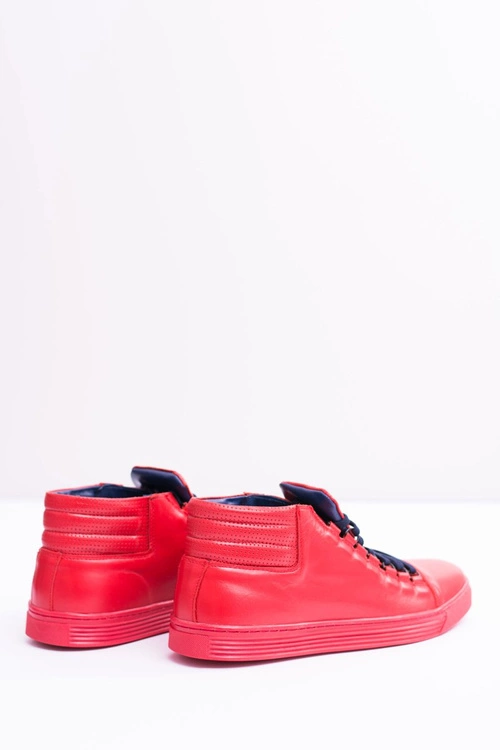 Męskie Skórzane Tenisówki Czerwone Torres