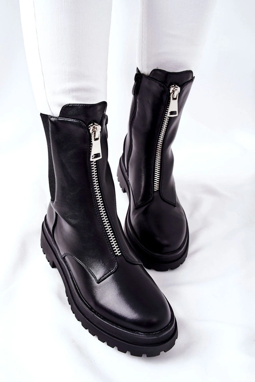 Damskie Ciepłe Botki Czarne Assuh