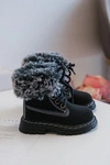 Dziecięce Trapery Botki Na Suwak z Futerkiem Czarne Gerande
