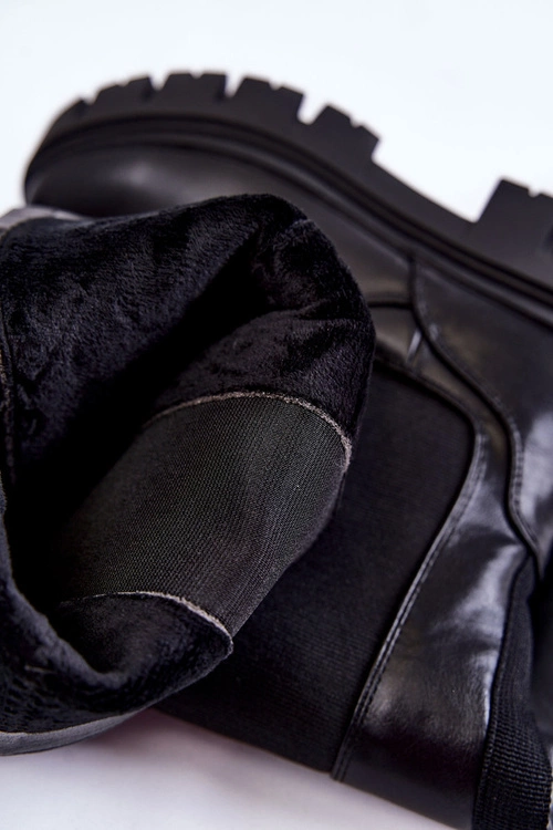 Damskie Kozaki Na Platformie Do Kolana Czarne Milania