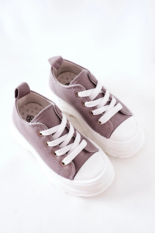 Dziecięce Trampki Na Platformie Szare Travel Time