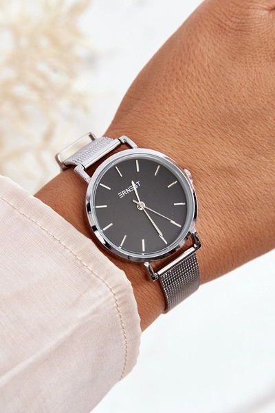 Damski Zegarek Na Bransolecie Ernest E97280 Srebrny