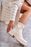 Damskie Botki Skarpetkowe Na Suwak Beżowe Shelter