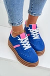 Sneakersy Damskie Na Platformie Granatowe Dravinnia