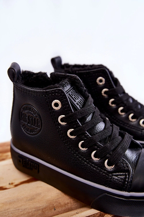 Dziecięce Wysokie Trampki Na Suwak Big Star KK374228 Czarne