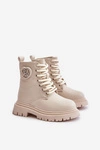 Botki Dziewczęce Ocieplane Futerkiem Na Zamek Beżowe Evaliraea