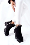 Damskie Zamszowe Botki Z Wycięciami Czarne Rhythm